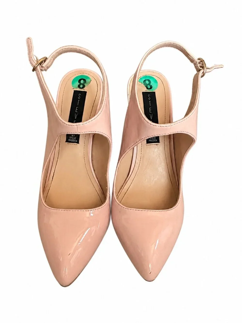 Steven Steve Madden Rossie Blush Patent Slingback Heels Size 8